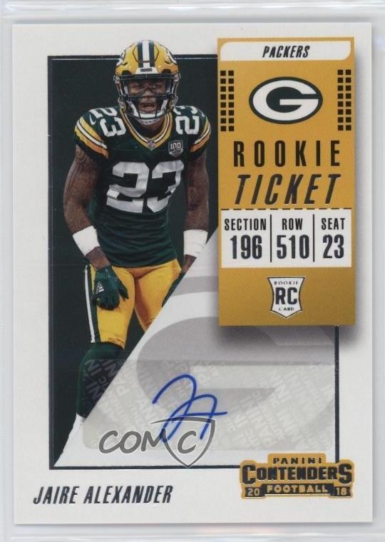 2018 Panini Contenders Jaire Alexander #253 Rookie Auto RC 4o1