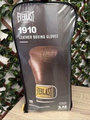 Everlast 1910 Leather Boxing Gloves Hook & Loop with Triple-Layer Foam 12 ounces