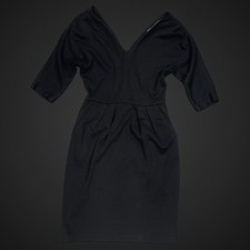 Francesca Sterlacci Little Black Dress Fitted Sheath 3/4 Sleeve Small Designer