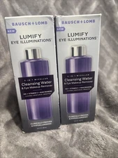 2-Bausch + Lomb Lumify Cleansing Water & Eye Makeup Remover 5.4 oz (160mL) Each.
