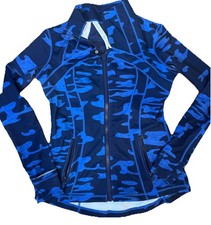Lululemon Define Jacket Women 8 Blue Incognito Camo Full Zip Gorpcore Yoga Gym