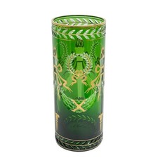 Baccarat France Green Cut to Clear Arcole Glass Vase Garlands Ltd Ed/100