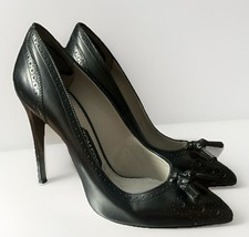 Tom Ford Black Leather Tassel Pointed Toe Pumps Stiletto Heels Italy Sz 39 / 8.5