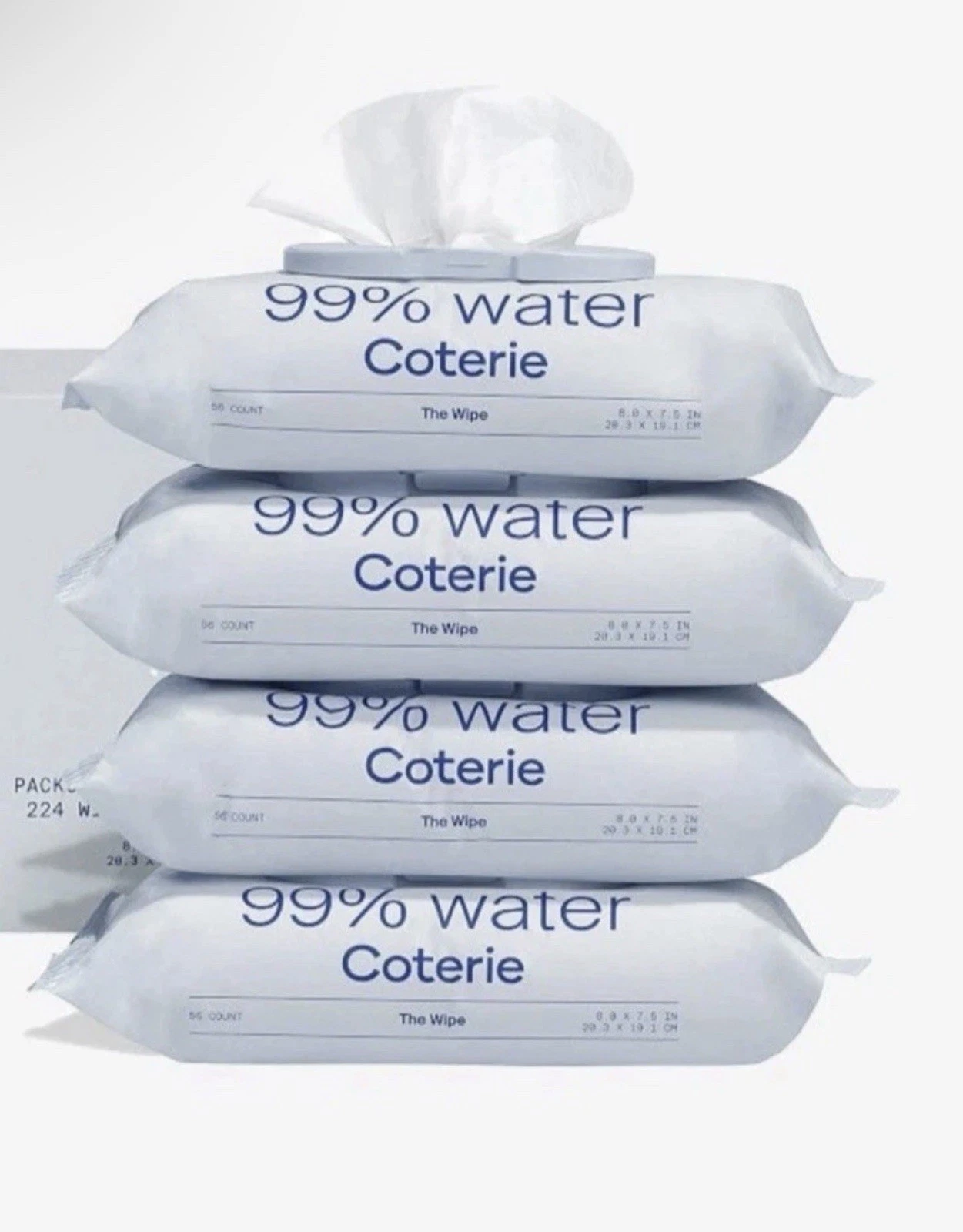Coterie Baby Wipes – THE WIPES -Plant-Based, Unscented, 4 Pack (224 Wipes)
