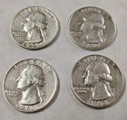 1959 D 1960D 1961D 1962 D🔥Washington Quarters $1 Face 90%Silver-Lot of 4#W15