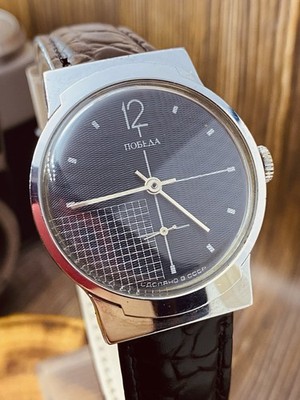 Vintage Watch Pobeda Cal.Zim 2602 Mechanical Men's  USSR Wrist Watch 80's #8547