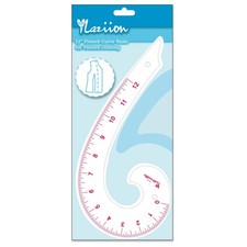 12inch 3mm Acrylic French Curve Ruler for Pattern Making- Clear Comma Shape P...