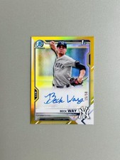 2021 1st Bowman Chrome Prospect Auto Beck Way True Gold /50 Rookie (RC) MINT