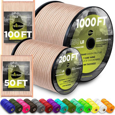 5/32" Paracord Rope 1000 1000Ft / 200Ft / 100Ft / 50Ft Tactical Parachute Co