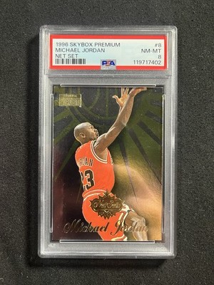 Michael Jordan 1996-97 Skybox Premium Net Set Insert #8 PSA 8 NM