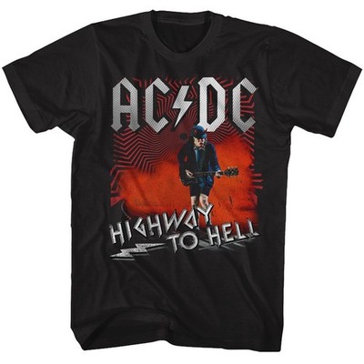 ACDC Highway To Hell T-Shirt Kurzarm Herren Baumwolle Crew Neck Schwarz