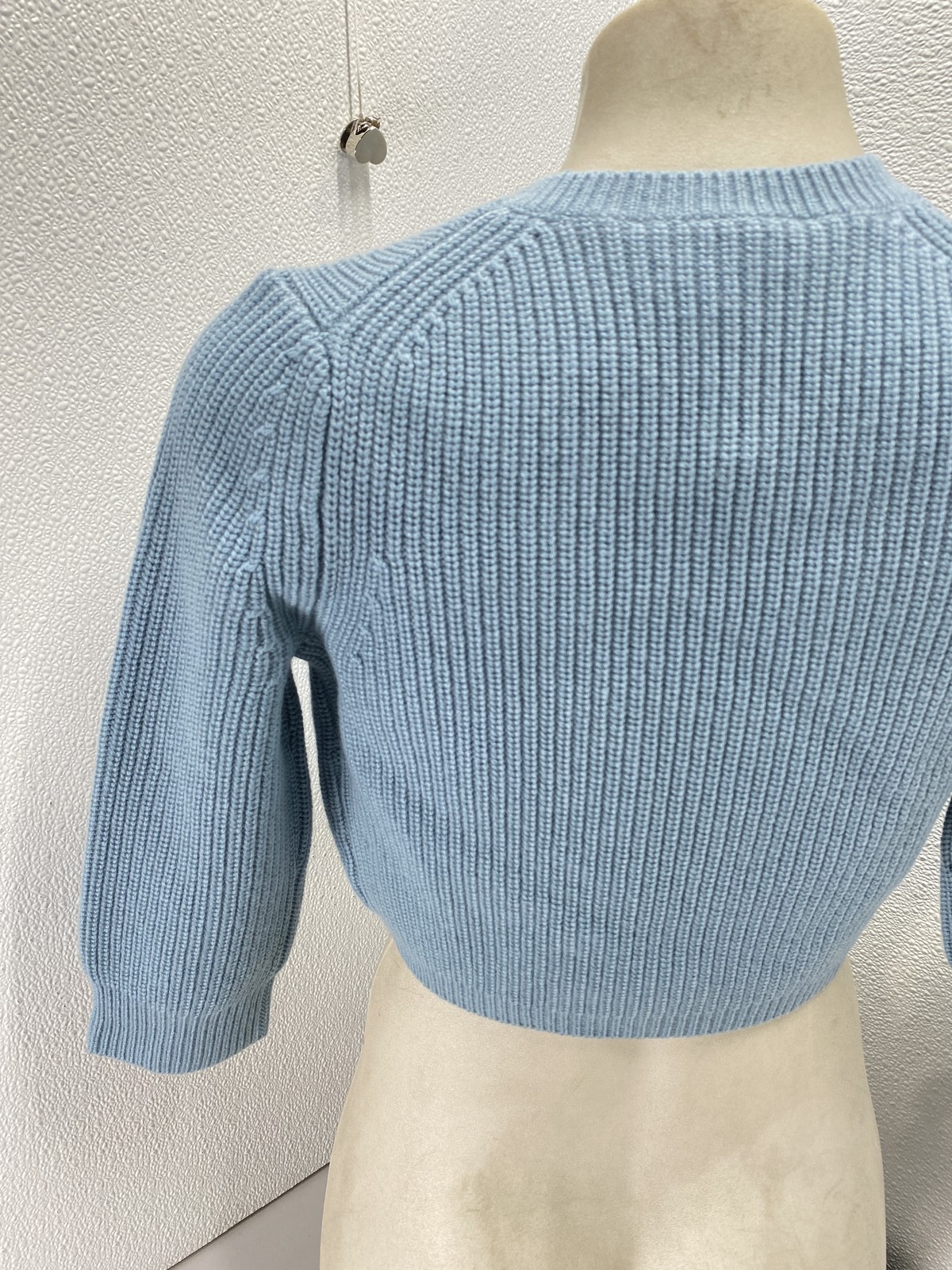 Michael Kors Womens Cropped Shaker Knit Cashmere Cardigan Size XS Seaglass thumbnail 6