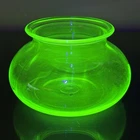 Vintage Uranium Green Glass Fish Bowl Glows