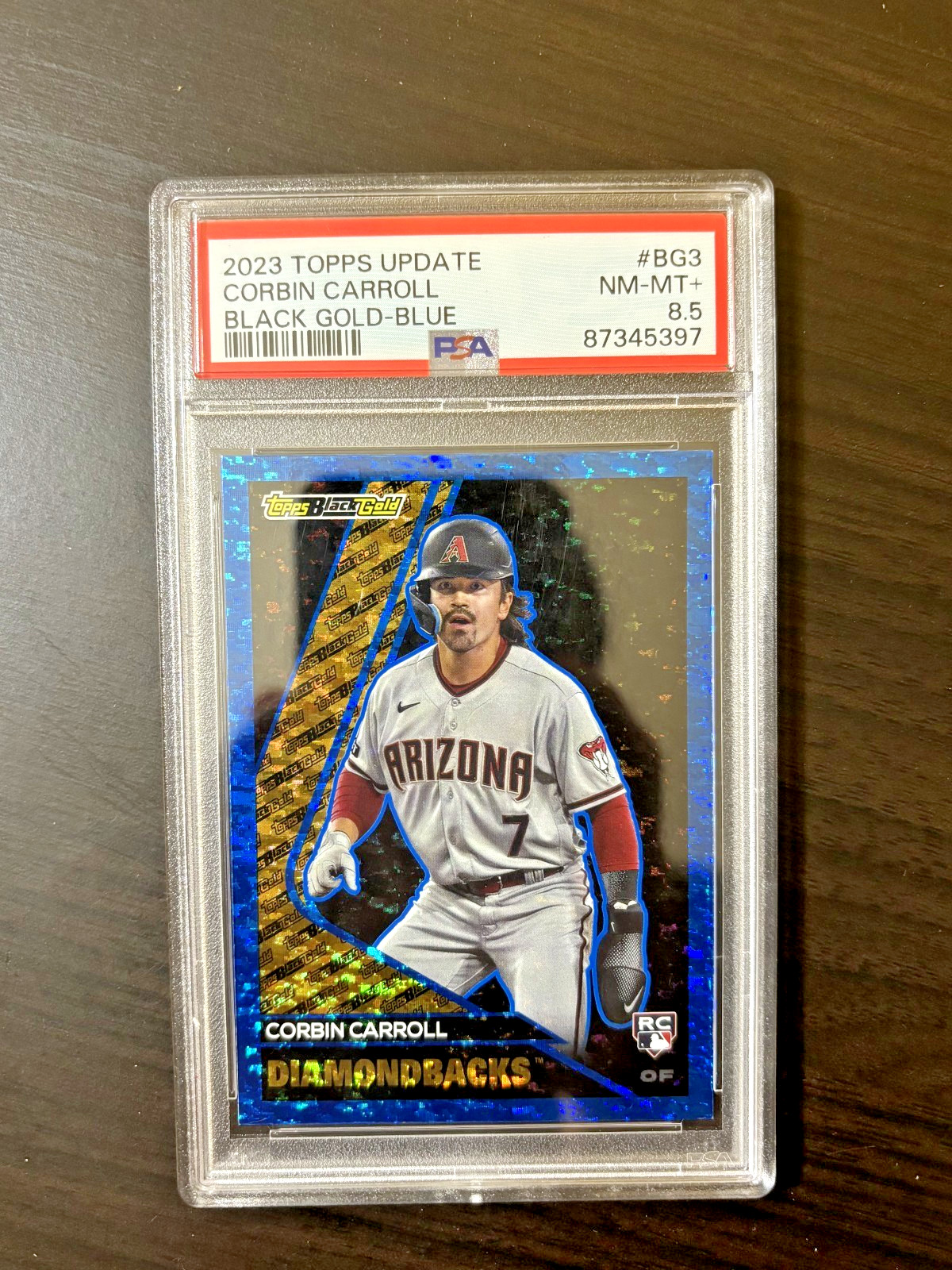 Corbin Carroll 2023 Topps Update Rookie RC Black Gold Blue PSA 8.5 NM-MT+ #BG-3