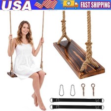 Wooden Swing Seat Nostalgic Outdoor Wood Swing for Kids Tree Swing for Adults
