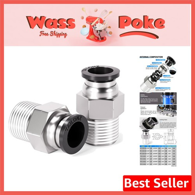 #ad High Pressure 1 4 Inch Straight Push in Fittings for Efficient Plumbing 2 Pack $9.99