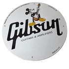 Vintage Gibson Guitars - Mickey Mouse Porcelain Gas Pump Service Station Sign