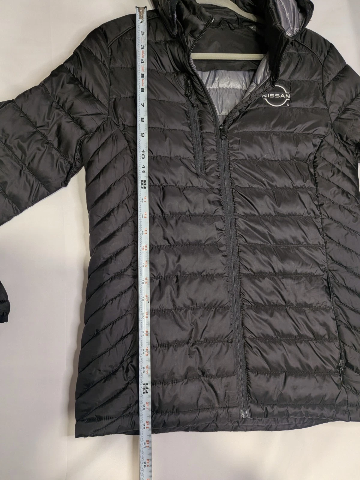 Nissan Men's Black Quilted Hooded Full Zip Puffer Jacket Size M - product detail image 9