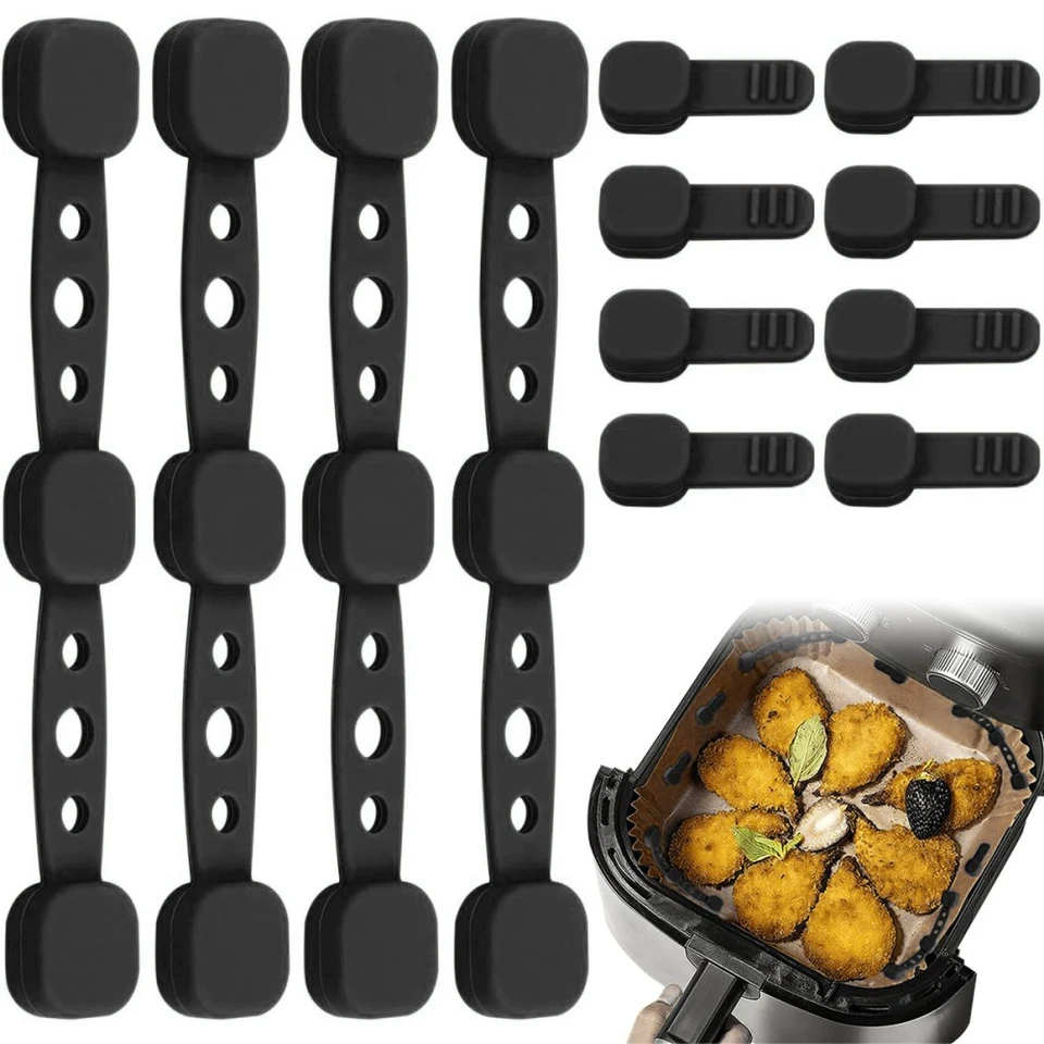 12 Magnet Silikonschnallen für Heißluftfritteusen Down Air Fryer Pergament Liner - Bild 3 von 4