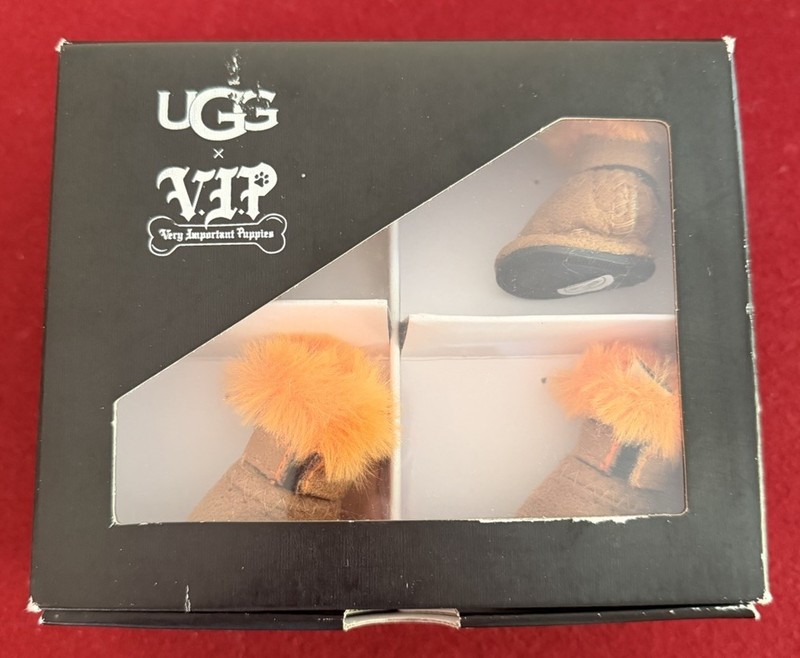 Authentic Vip Puppy Ugg Booties Set Of 4 Neon Orange And Black XX Small