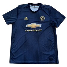 Mens Adidas Parley Manchester United Chevrolet Jersey Kit Size XL Dark Blue