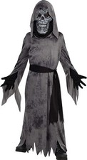 Ghastly Ghoul Hooded Robe Ghost Monster Fancy Dress Up Halloween Child Costume