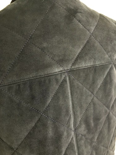 BNWT Holland & Holland Women's quilted suede gilet vest XL NEW navy STUNNING - Picture 7 of 9