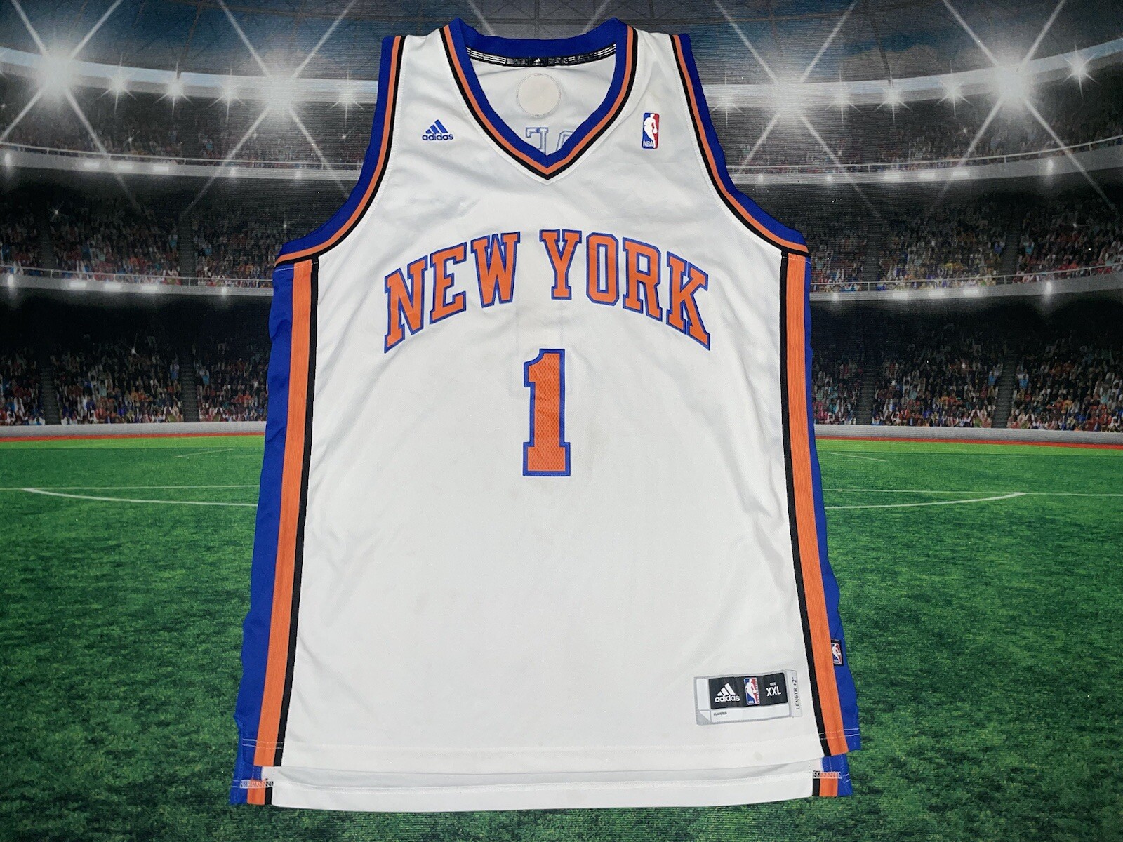 New York Knicks Amare Stoudemire #1 Adidas +2 Jersey Swingman Sz 2XL Preowned