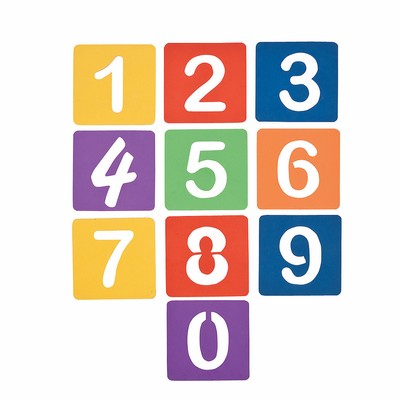 Sidewalk Chalk Number Stencils, Summer, Stationery, 10 Pieces