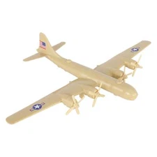 TimMee Processed Plastic WW2 B-29 Superfortress Tan Bomber Plane Army Aircraft