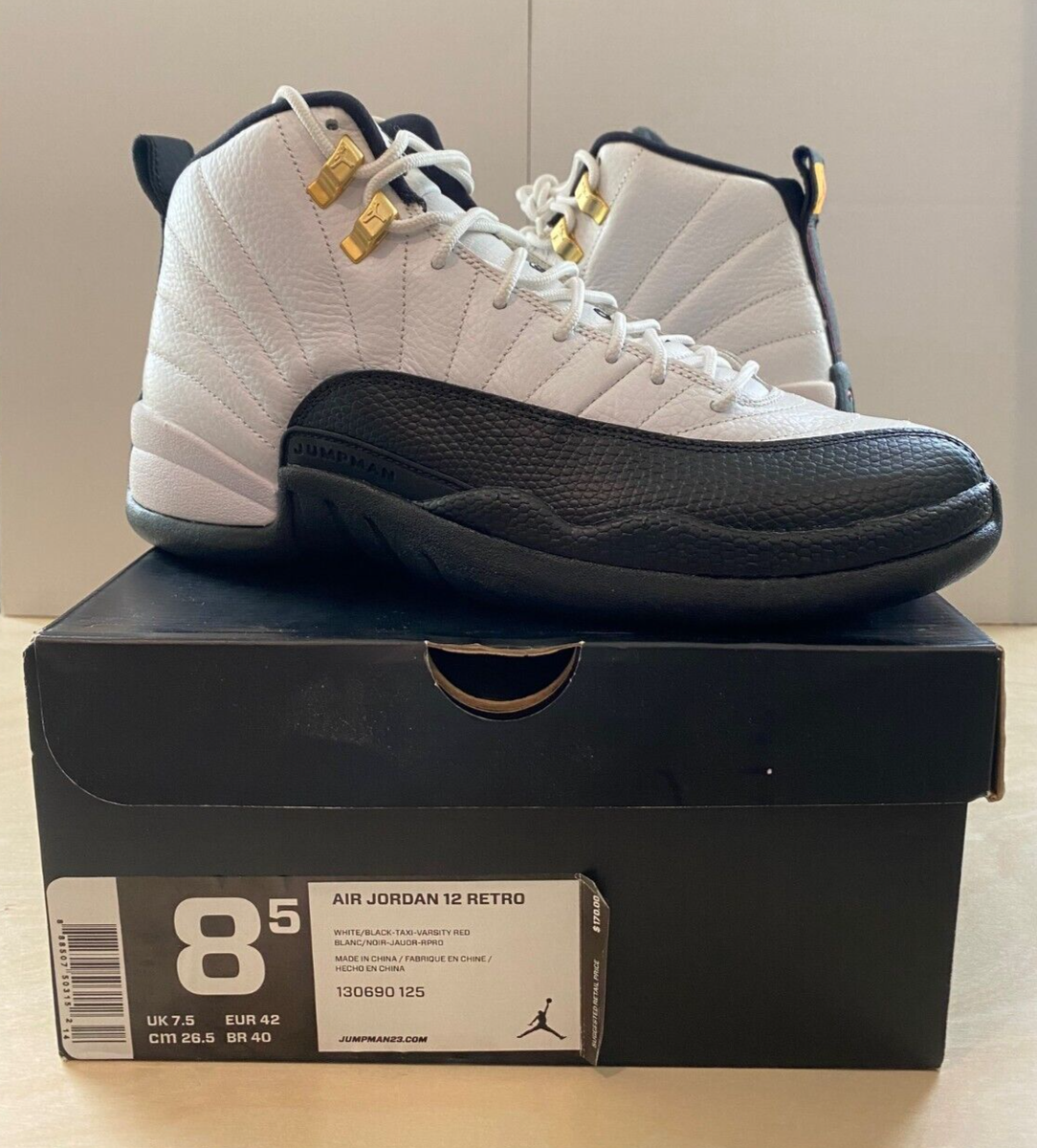 Nike Air Jordan 12 Taxi 2013 US M 130690-125 888507503152