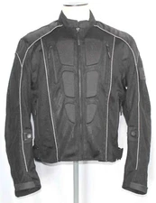 Viking Cycle Black Armored Motorcycle Jacket Mens Size Large