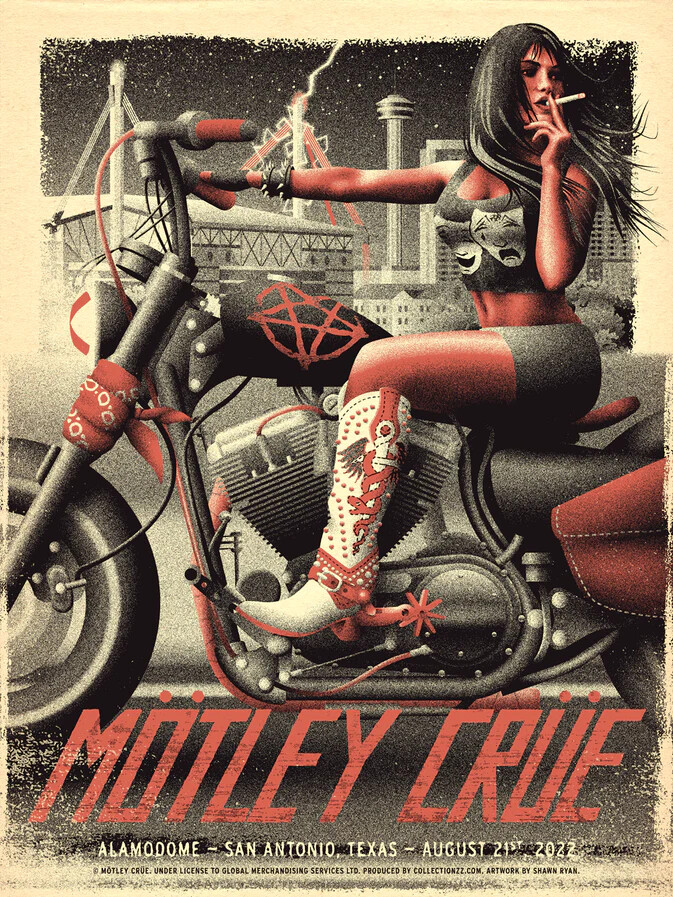 MOTLEY CRUE 2022 Tour Poster SAN ANTONIO 08/31/22 | eBay