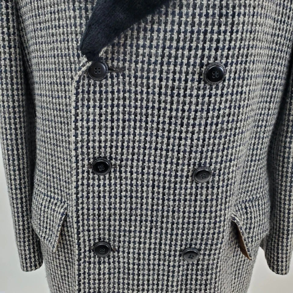Vintage Kallen's Benton NY "Chillproof" Plush Lined Wool Houndstooth Overcoat - Image 4 of 4