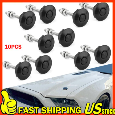 10pc Push Button Quick Release Hood Bonnet Pins Lock Clip Car