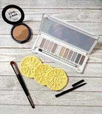 handmade crochet spa pads reusable make up pouf ONLY eco friendly yellow 3pc new