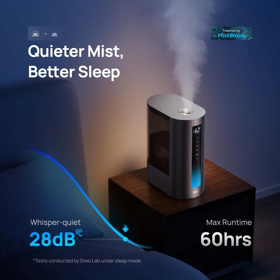 6L Smart Humidifier for Large Room, Warm and Cool Mist for Bedroom Baby, 60H Run - Image 3 of 4