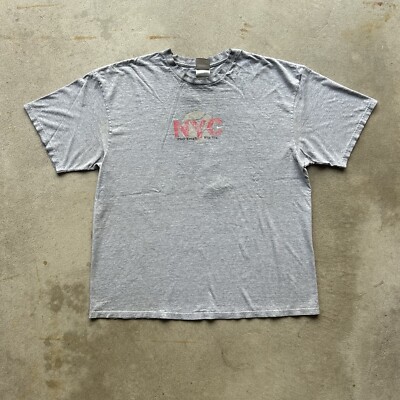 Vintage Nike NYC Shirt Size XL Gray Flushing Meadows 2003 Tennis Sports Swoosh