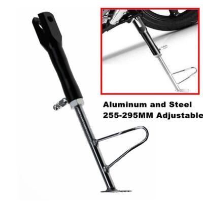 CNC Motorcycle Foot Side Stand Black Length Adjustable Leg Support Kickstand
