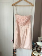 Pale Pink Mango Strapless Ruffle Occasion Dress Size M