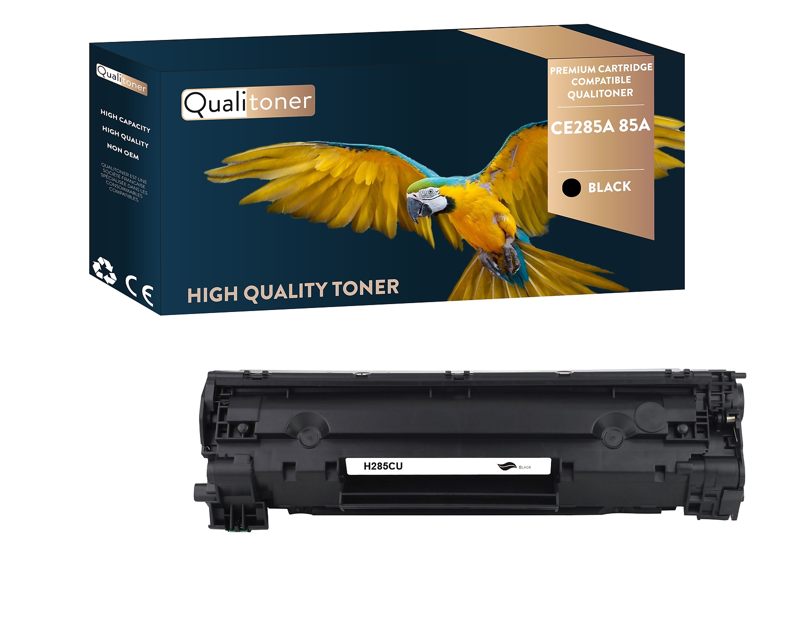Toner noir CE285A 85A compatible pour imprimante HP LaserJet par QUALITONER