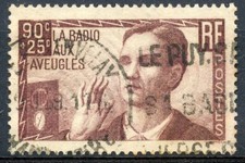 STAMP / TIMBRE FRANCE OBLITERE N° 418 LA RADIO AUX AVEUGLES COTE 10 €