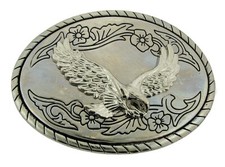Bald Eagle Belt Buckle American Patriotic Silver Metal Rodeo Western Cowboy Men