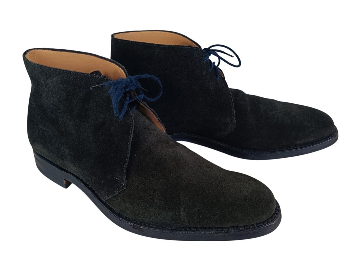 Crockett & Jones Mens Dark Brown Suede Ankle Chukka Boots Size 8½ 