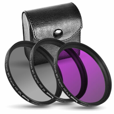 3 Piece Multi Coated HD Filter Kit 40.5mm (UV, CPL, FLD) for DSLR Camera