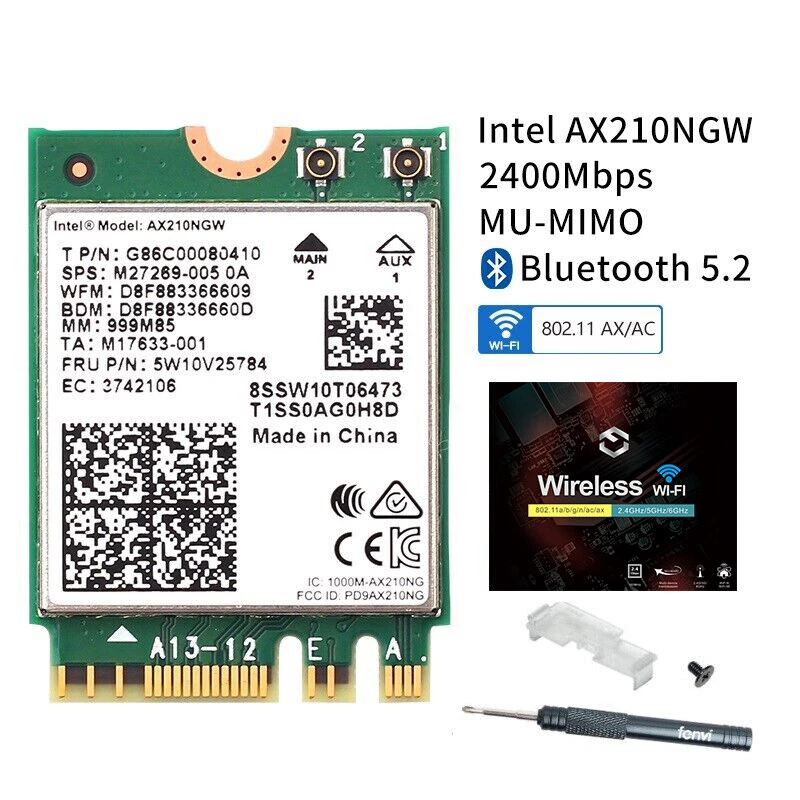 Tri-Band Intel AX210 M.2 WiFi 6E Karte 802.11ax Mini PCI-E Wifi Adapter AX210NGW