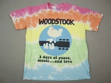 Liquid Blue Woodstock Shirt Men Small Green Tie Dye Peace Music Love Adult S