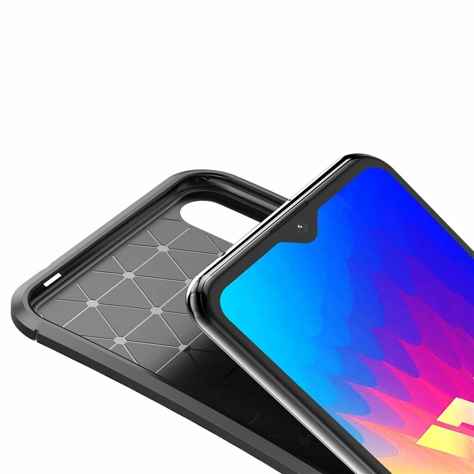 Funda para LG W30 AMZER Resistente Antigolpes TPU Diseño Fibra de Carbono Foto 4 de 4