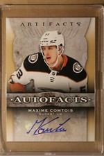 21-22 UD Artifacts Hockey Auto Facts AF-MC Maxime Comtois Anaheim Ducks