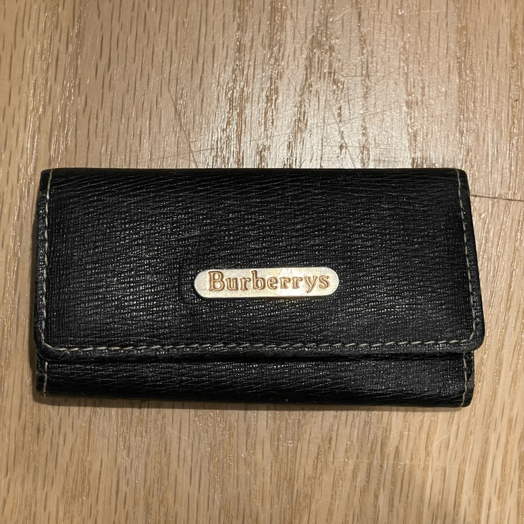 Burberry Black Leather Plaid Print Continental Wallet